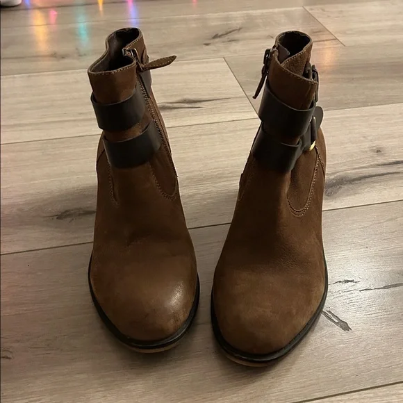 Franco Sarto Brown Leather Ankle Boots - Picture 4 of 9